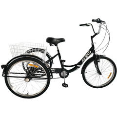 ROWER 3-KOŁOWY SKŁADANY 24 CZARNY SHIMANO 6-BIEGOWY