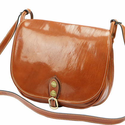 Skórzana torebka, listonoszka 8863 brąz 