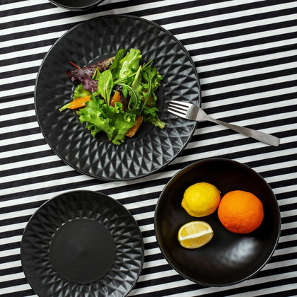 Talerz ceramiczny czarny obiadowy płytki na obiad SOHO CLASSIC 27 cm