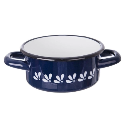 Garnek rondel garnuszek emaliowany 12 cm 0,6 l niebieski