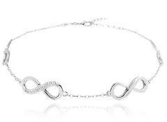 MINET Srebrna bransoletka NIESKOŃCZONOŚĆ z cyrkoniami