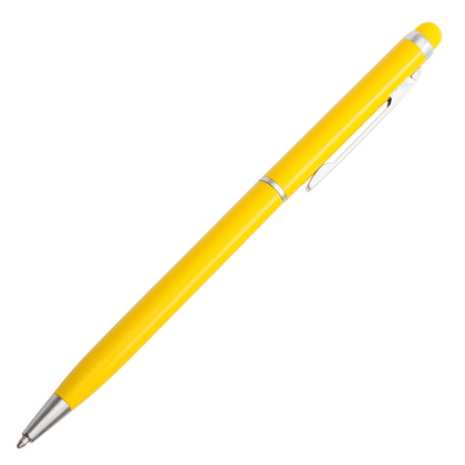 Długopis aluminiowy Touch Tip, Żółty, 20 szt