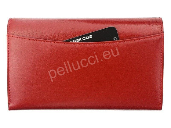 Portfel damski skórzany PELLUCCI CPR-047-CRY-BAR Czerwony