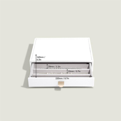 Szkatułka na naszyjniki Stackers Pebble classic biała z szufladą