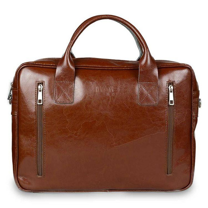 Skórzana torba męska brązowa na ramię laptopa 15,6" - Pavone Nero Sorrento 2348 BR