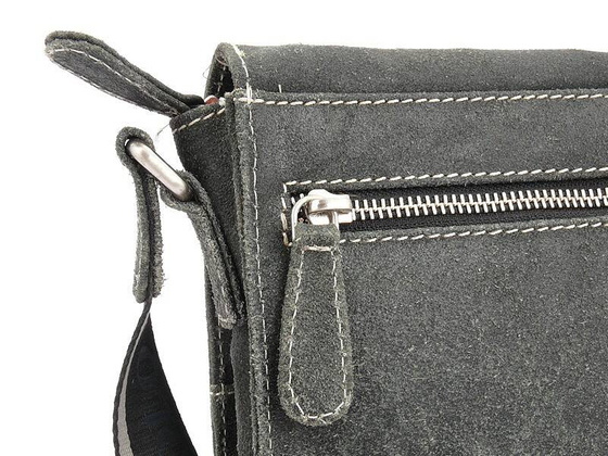 BH-322 NEBRASKA Torba na ramię skórzana Szara