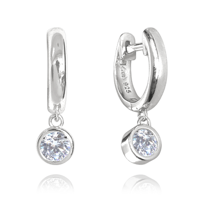 MINET Kolczyki srebrne z białymi cyrkoniami