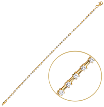 MINET Elegancka złota bransoletka z cyrkoniami Au 585/1000 4,05g