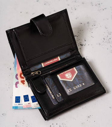 Skórzany portfel na karty z systemem rfid protect