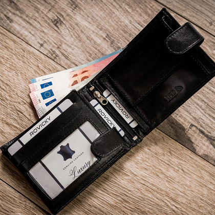 Elegancki portfel męski z systemem antyskimmingowym rfid protect