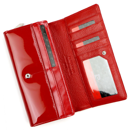 Portfel damski skórzany PIERRE CARDIN 07 SHINY 106 Fioletowy