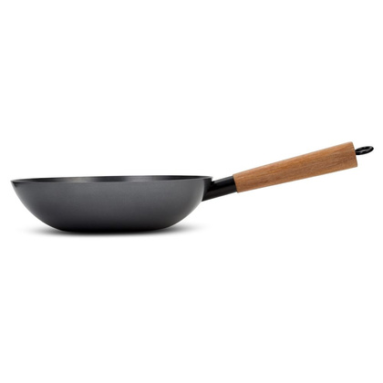 Patelnia wok kantoński stalowy chiński głęboki 28 cm