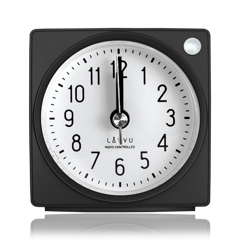 LAVVU Czarny budzik radiowo sterowany z funkcją STOP Second Hand - 3 LATA GWARANCJA!
