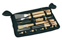 Przybory do grillowania, FRIED, czarny/drewniany