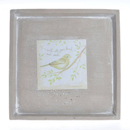 Talerz z kamienia z ptaszkiem duży