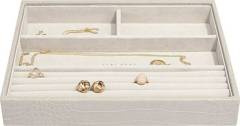 Szkatułka na biżuterię Stackers Croc 4 komorowa classic putty