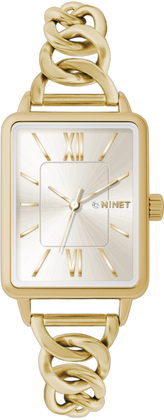 MINET Złoty zegarek damski SIENA ze złotą stalową bransoletką