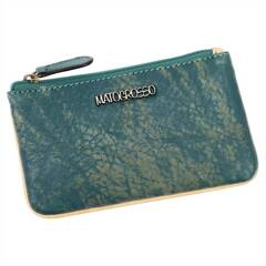 Skórzane funkcjonalne etui damskie od Mato Grosso 0747-30 RFID morski