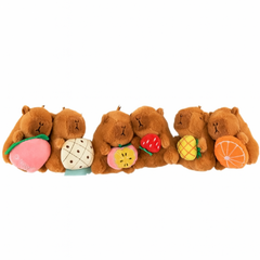 Brelok do kluczy pluszowa, puchata Kapibara naciągane owoce 1szt. LOSOWY MODEL BRL395