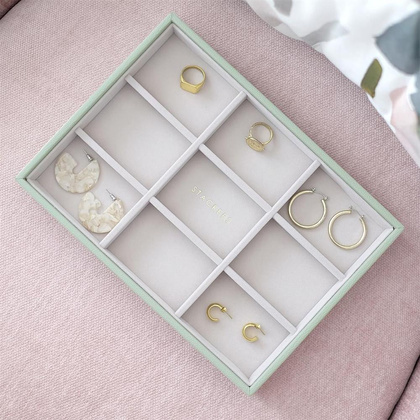 Szkatułka na biżuterię Stackers 9 komorowa classic zieleń szałwiowa