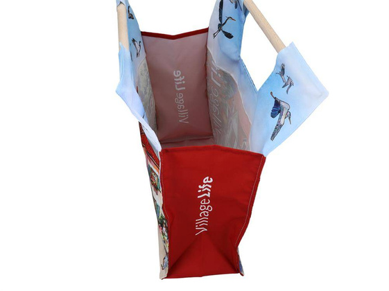 Torba z drewnianym uchwytem - Village Life (CARMANI)