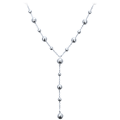 MINET Elegancki srebrny naszyjnik z kulkami