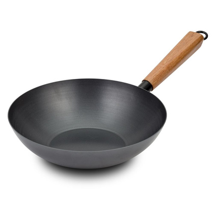 Patelnia wok kantoński stalowy chiński głęboki 28 cm