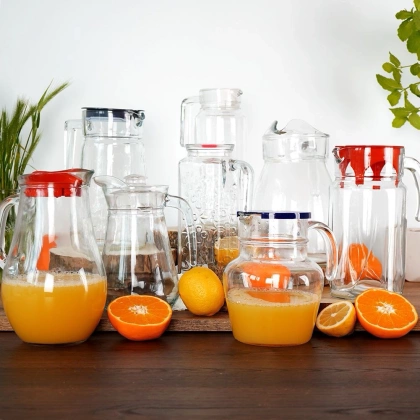 Dzbanek szklany do napojów z uchwytem pokrywką 1,75 l
