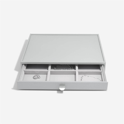 Szkatułka na biżuterię Stackers Pebble 9 komorowa supersize kamienna szarość z szufladą