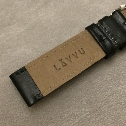LAVVU Czarny szyty pasek SPORT z luksusowej skóry Top Grain - 22