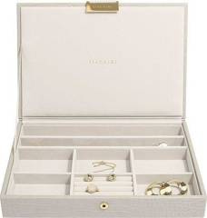 Szkatułka na biżuterię Stackers Croc classic putty z pokrywką