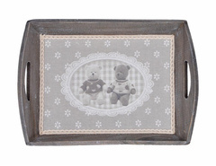 Taca z misiami szara