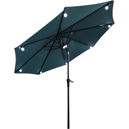 PARASOL OGRODOWY Z OŚWIETLENIEM ŻARÓWKI LED 270CM TURKUSOWY