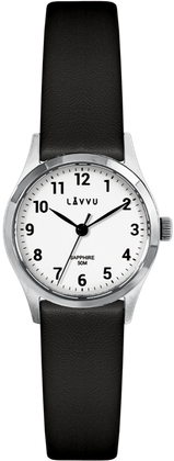 LAVVU Srebrno-czarny damski zegarek SKIEN z szafirowym szkiełkiem