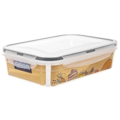 Pojemnik na żywność dzielony z uszczelką szczelny z przegródkami 3 wkłady lunchbox 1 l