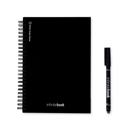 STARTER KIT INFINITEBOOK A5. Zestaw zawiera „Infinitebook”, zestaw do czyszczenia, marker i uchwyt na marker