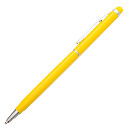Długopis aluminiowy Touch Tip, Żółty, 20 szt