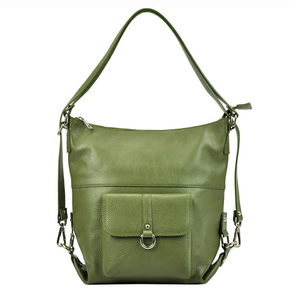 Skórzana torebka shopperka, worek, mieści a4 