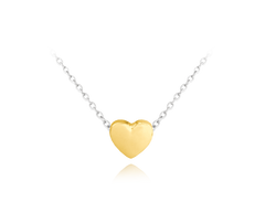 MINET Pozłacany naszyjnik srebrny LOVE z sercem