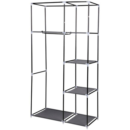 SZAFA TEKSTYLNA GARDEROBA 90x45x170CM CIEMNO-SZARA 8811