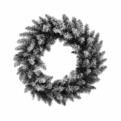 Girlanda wieniec ozdobny na drzwi 50cm choinka ośnieżona z lampkami 50 LED WSN30