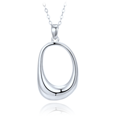 MINET Nowoczesny srebrny naszyjnik