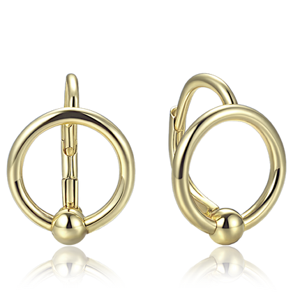 MINET Eleganckie pozłacane srebrne kolczyki kółka