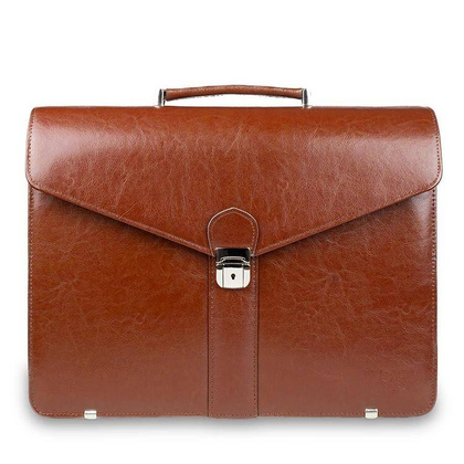 Skórzana teczka męska aktówka na laptopa brązowa - Pavone Nero Modena 2188 BR
