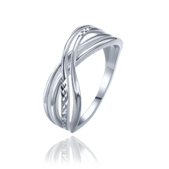 MINET Pierścien srebrny z diamentowym szlifem wielkość 25