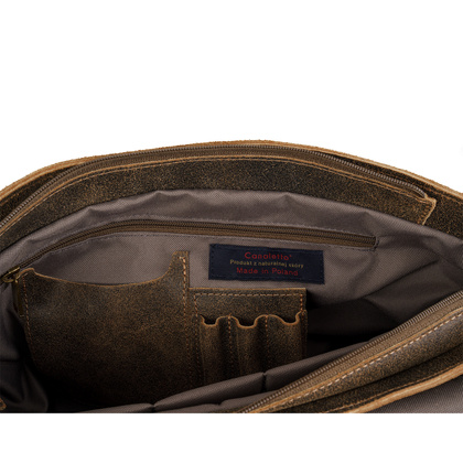 Torba męska Canaletto vintage brązowa skóra naturalna 14 cali TM258s235