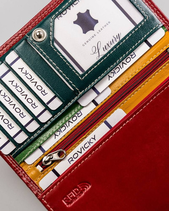 Duży, skórzany portfel damski z systemem rfid