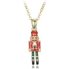 MINET Pozłacany srebrny naszyjnik dziadek do orzechów