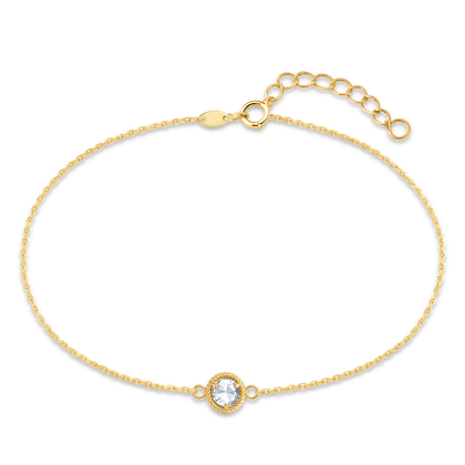 MINET Delikatna złota bransoletka z białym cyrkonem Au 585/1000 0,75g