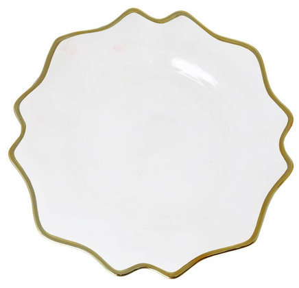Podtalerz szklany przezroczysty ze złotym brzegiem